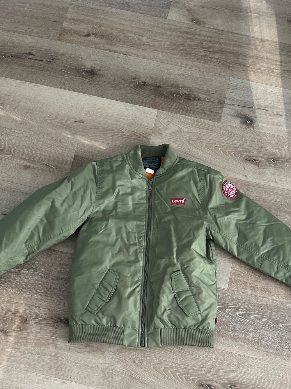 Levi's Olive Green Jacket with Orange Lining